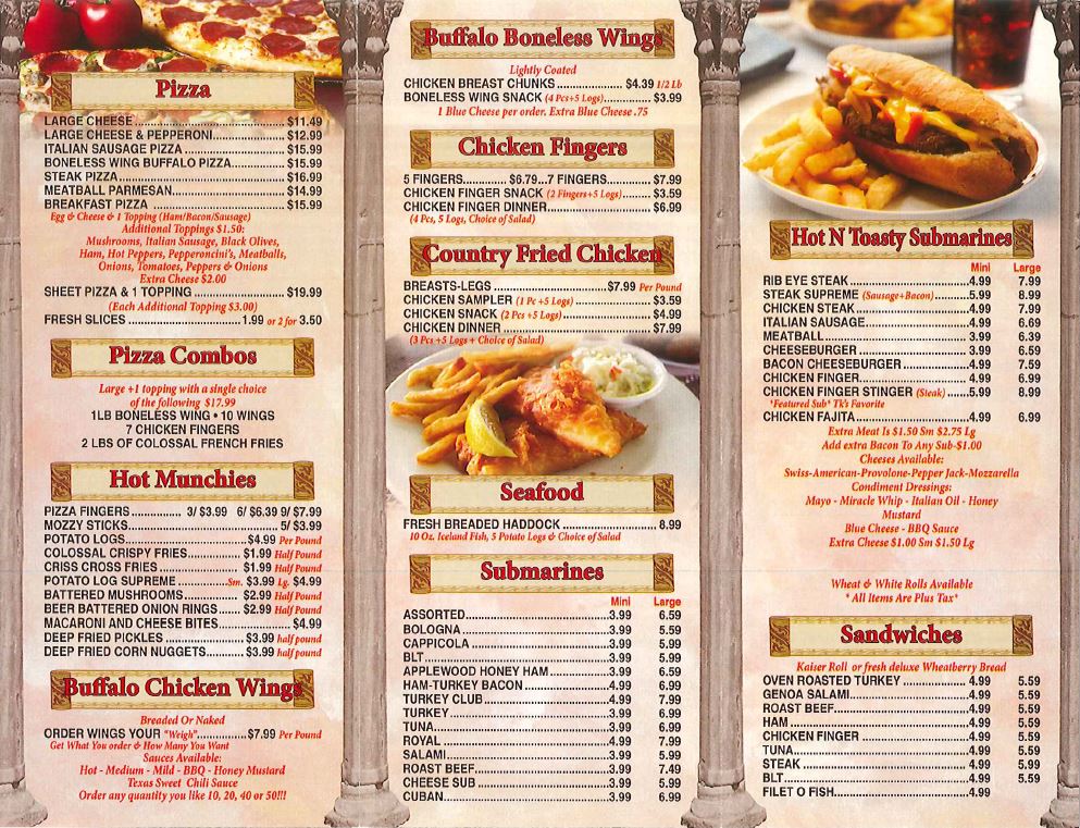 Pizza Shop Lockport, NY Chicken Wings & Subs Sandwiches Beer Specials